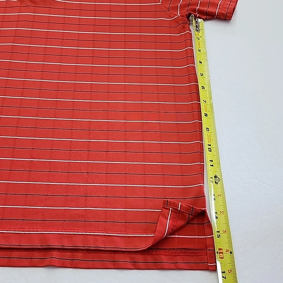 ⭐️3/ $30⭐️ Izod XFG Men's Golf Shirt Cool FX Red Grey & Black Pin Stripes Sz M - Picture 10 of 10